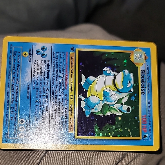 Pokemon Blastoise Trading Card - Blue and Yellow Pokemon Blastoise Trading Card - Blue and Yellow
